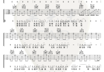 不舍吉他谱,原版歌曲,简单C调弹唱教学,六线谱指弹简谱图