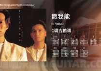 愿我能吉他谱,BEYOND歌曲,C调高清图,4张六线原版简谱