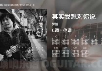 其实我想对你说吉他谱,郭旭歌曲,C调高清图,5张六线原版简谱