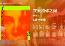 在爱和你之间吉他谱,杨乃文歌曲,C调指弹简谱,5张教学六线谱