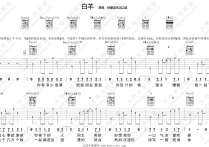 徐秉龙白羊吉他谱,三张教学简谱,高清六线谱吉他弹唱示六线谱图片