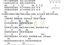 RingRing,张家玮张博歌曲,简单指弹教学简谱,岛屿吉他六线谱图片