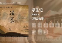 浮生记吉他谱,海来阿木歌曲,C调高清图,5张六线原版简谱