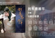 姓有意难平吉他谱,甘璐歌曲,G调高清图,4张六线原版简谱