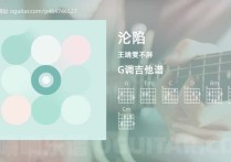 沦陷吉他谱,王靖雯不胖歌曲,G调指弹简谱,4张教学六线谱