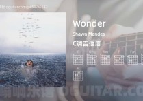 Wonder吉他谱,Shawn Mendes歌曲,C调高清图,4张六线原版简谱