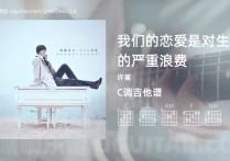 我们的恋爱是对生命的严重浪费吉他谱,许嵩歌曲,C调高清图,5张六线原版简谱