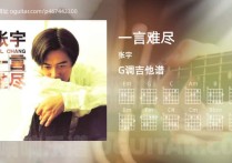 一言难尽吉他谱,张宇歌曲,G调高清图,4张六线原版简谱