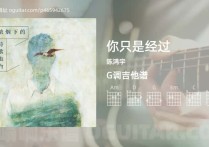 你只是经过吉他谱,陈鸿宇歌曲,G调高清图,3张六线原版简谱