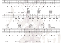 三月的一整月吉他谱,李健武满彻歌曲,简单指弹教学简谱,大向王一六线谱图片