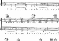 老屋吉他谱,原版歌曲,简单G调弹唱教学,六线谱指弹简谱1张图