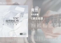 青丝吉他谱,时光胶囊歌曲,C调高清图,5张六线原版简谱