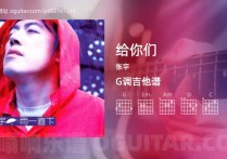 给你们吉他谱,张宇歌曲,G调高清图,6张六线原版简谱