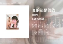 真的还是假的吉他谱,孟庭苇歌曲,C调高清图,5张六线原版简谱
