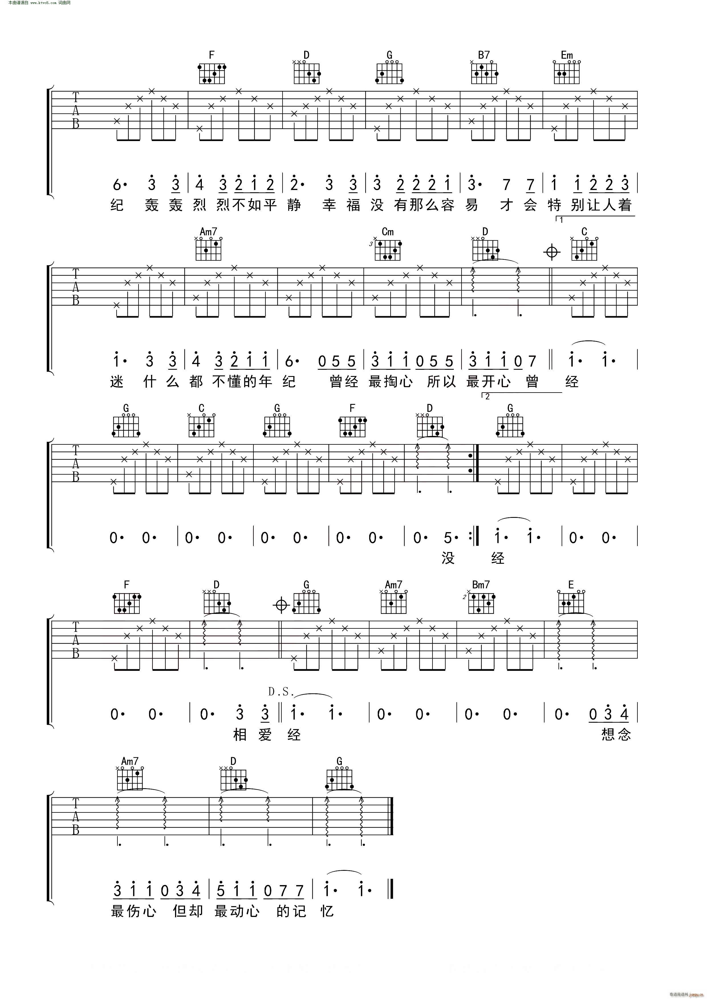 C调简单版 酷音小伟吉他教学 成都 吉他谱 和弦谱,简谱