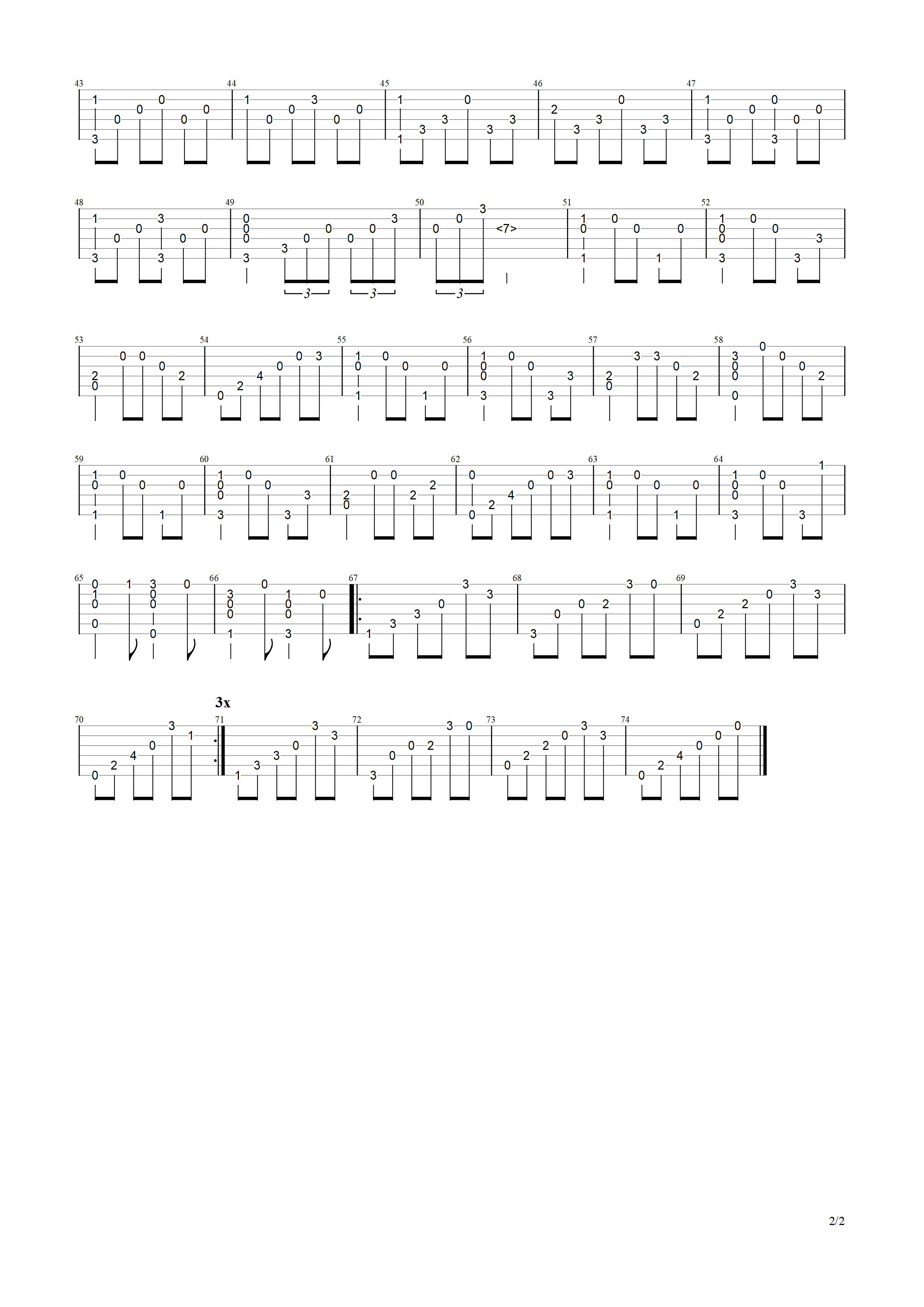 《久远光波的记忆吉他谱》_最终幻想_独奏_C调 图二